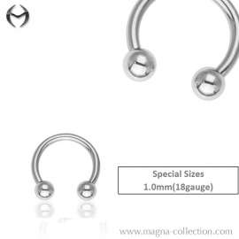 Steel Circular Barbell with balls Special Sizes 1.0mm(18gauge)