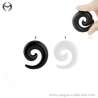 Silicone Expander & Taper Spiral Black & White