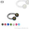 1.6mm (14gauge) Steel Circular Barbell mit 4mm Opal