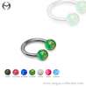 1.6mm (14gauge) Steel Circular Barbell mit 4mm Opal