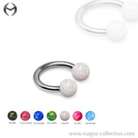 1.6mm (14gauge) Steel Circular Barbell with 4mm Opal