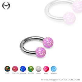 1.6mm (14gauge) Steel Circular Barbell mit 4mm Opal