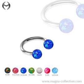 1.6mm (14gauge) Steel Circular Barbell mit 4mm Opal