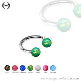 1.6mm (14gauge) Steel Circular Barbell with 4mm Opal