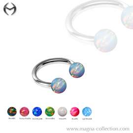 1.6mm (14gauge) Steel Circular Barbell with 4mm Opal