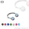 1.6mm (14gauge) Steel Circular Barbell mit 4mm Opal