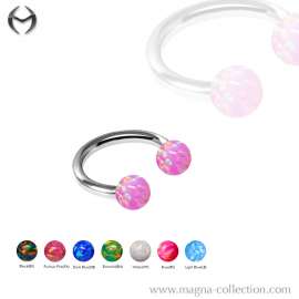 1.6mm (14gauge) Steel Circular Barbell with 4mm Opal