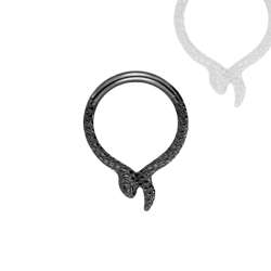 Black Steel Segment Ring Clicker im Schlangen Design - Stärke 1.2mm x 8mm