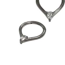 Steel Segment Ring Clicker mit Kristall - Stärke 1.2mm x 8mm - CC Kristallklar